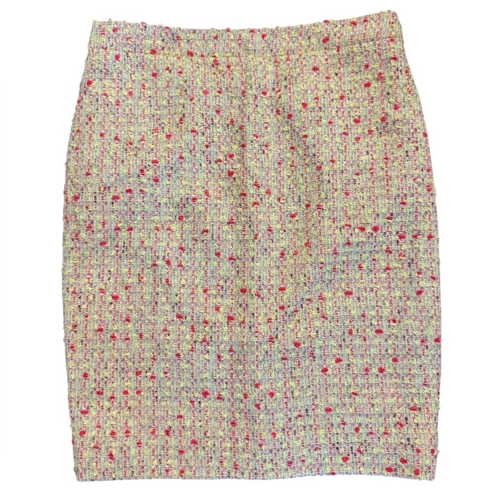 J.Crew No. 2 Pencil Skirt in Neon Yellow and Pink Tweed - Picture 4 of 7